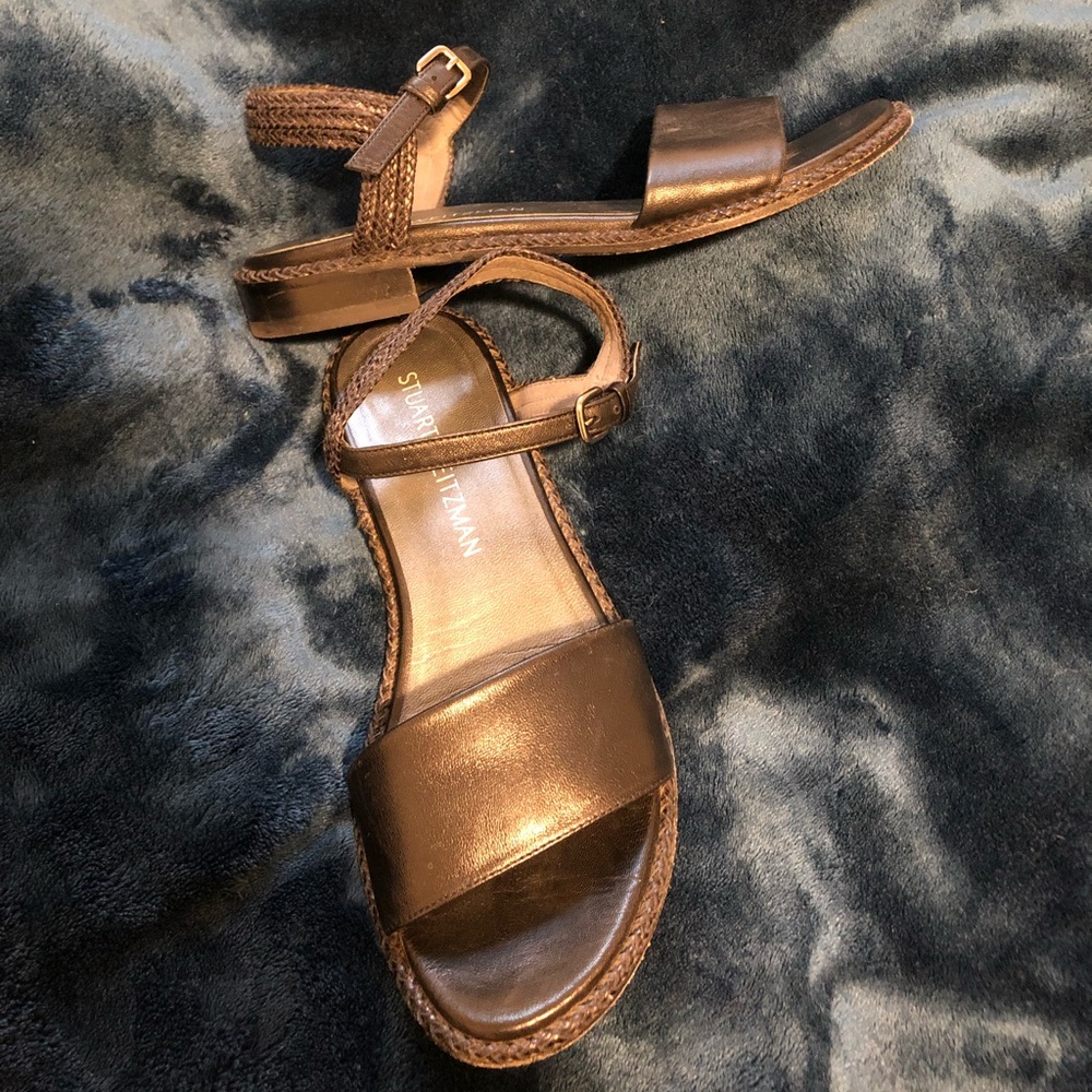 Stuart Weizmann Black Leather Sandals